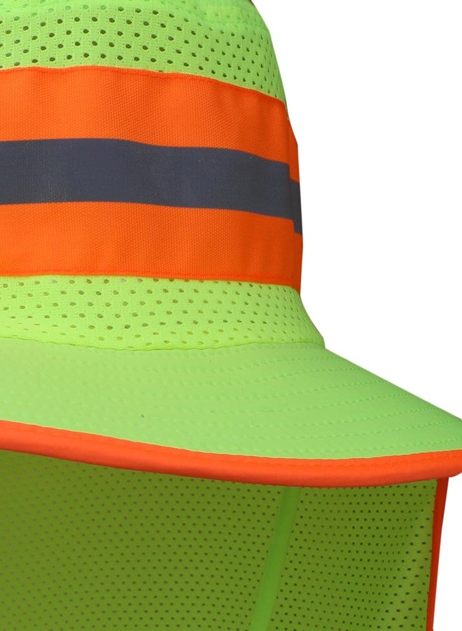 TZ Promise قبعة دلو عاكسة عالية الوضوح للرجال من TZ Promise مع غطاء للرقبة وحافة عريضة (مقاس أمريكي، ألفا، مقاس واحد، لون ليموني نيون) - Image 5